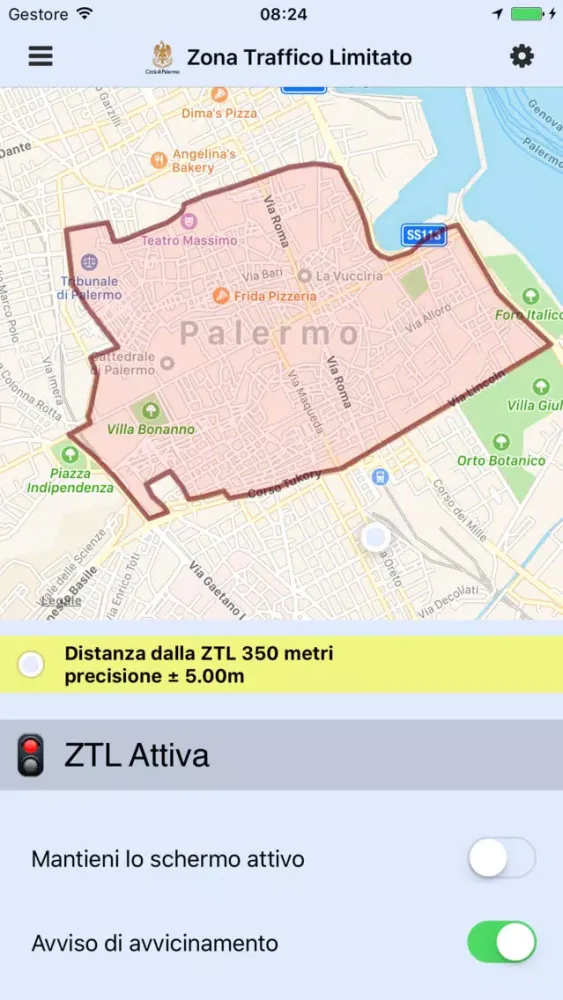 Screenshot di ZTL Palermo